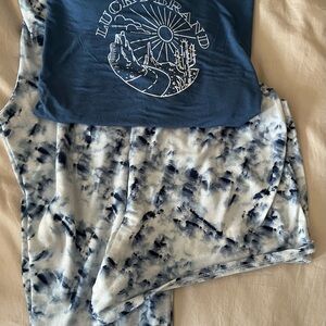 Lucky Brand Blue and White Pajama Set